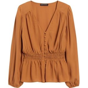 Banana Republic Boho Peplum Top XS Petite NWT